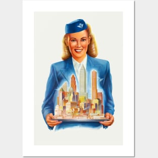 Netherlands Vintage KLM Airline Travel Poster Restored Posters and Art